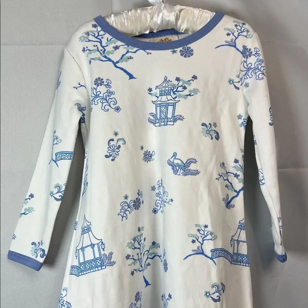 The Beaufort Bonnet Company Polly Play dress blue & white toile longsleeve dress